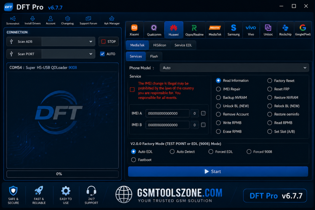 DFT Pro v6.7.7 Android servicing and repair software