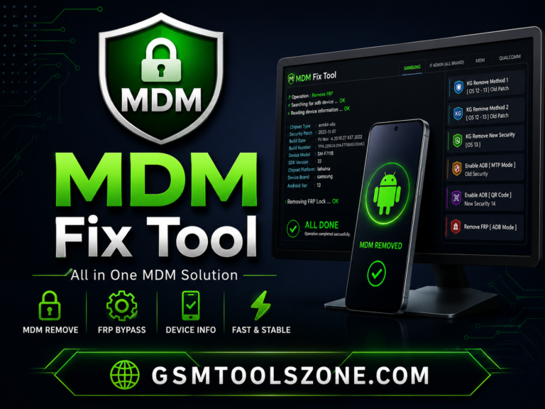 MDM Fix Tool logo with GSMToolsZone.com