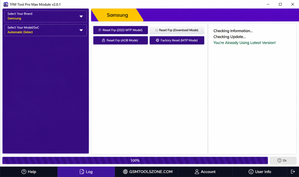 TFM Tool Pro GSM Tools Zone interface for mobile servicing