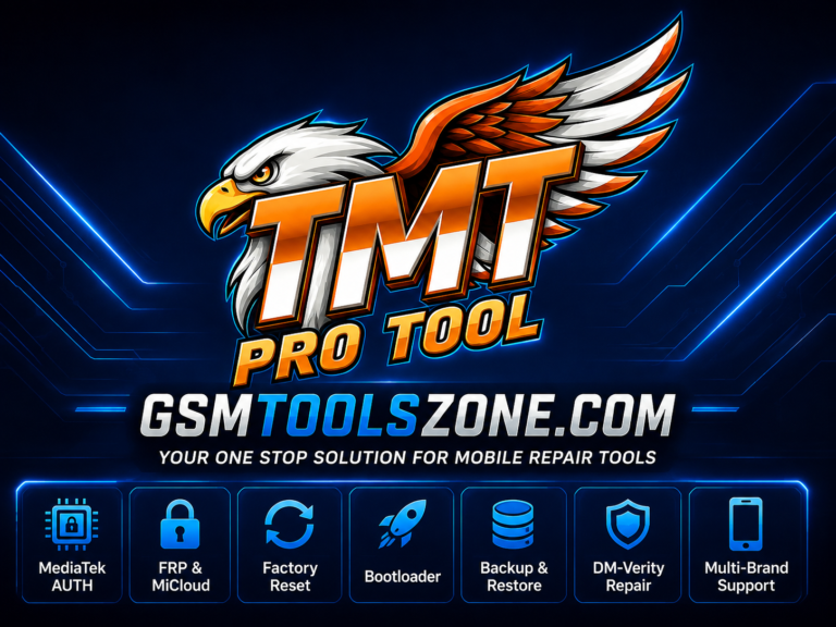 TMT Pro Tool logo with GSMToolsZone.com