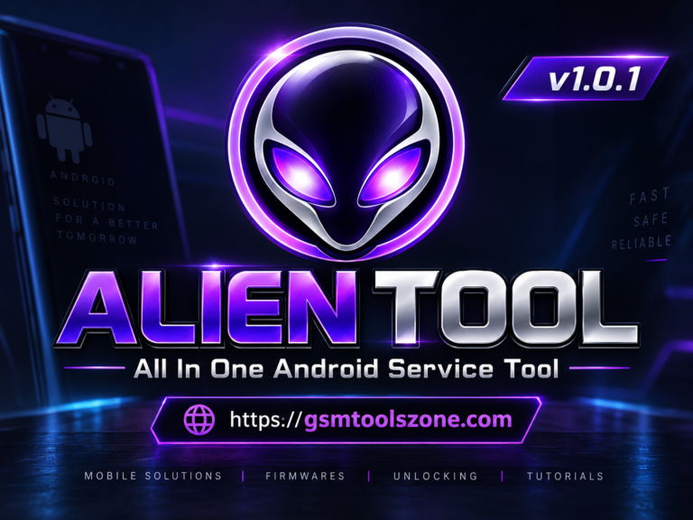 Alien Tool v1.0.1 logo with gsmtoolszone.com branding