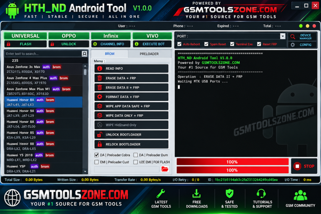HTH ND Android Tool V1.0.0 interface
