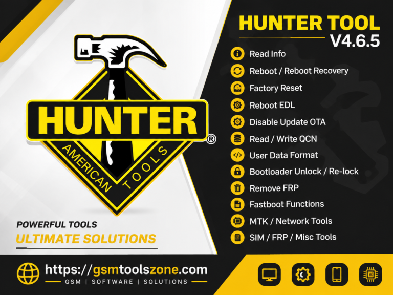 Hunter Tool V4.6.5 mobile repair software promotional graphic