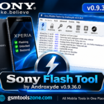 Sony Flash Tool v0.9.36.0 logo with GSM Tools Zone branding