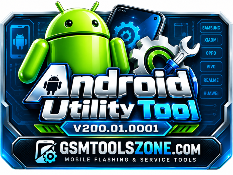 Android Utility Tool V200.01.0001 logo by GSMToolsZone