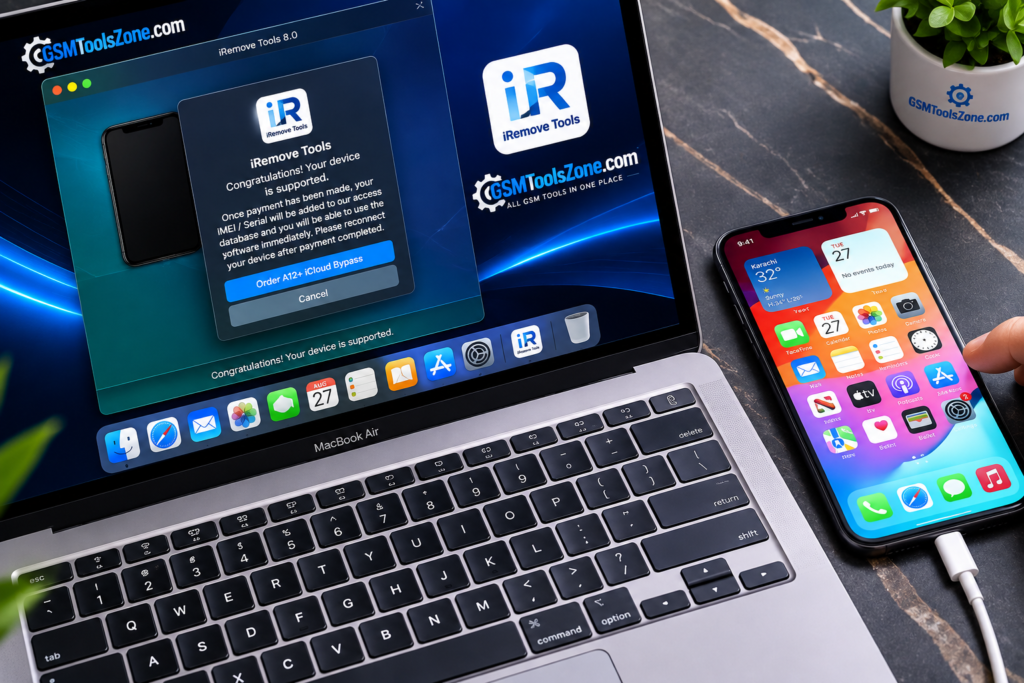 iRemove Tool running on MacBook with connected iPhone