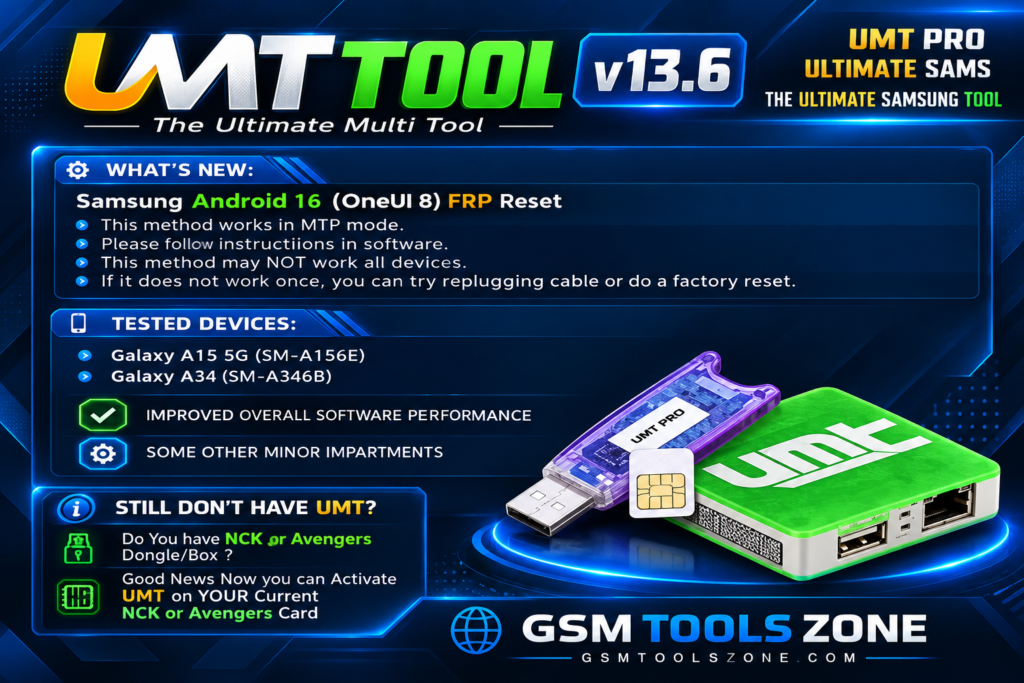 UMT Tool v13.6 download and Samsung repair tool by GSM Tools Zone